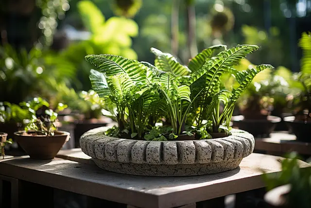La fabrication de décorations de jardin en béton léger