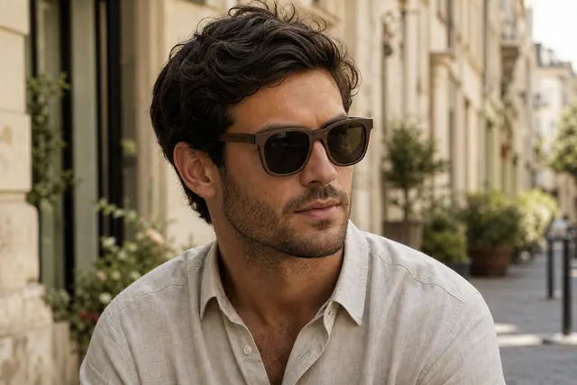 Lunette de soleil en bois look minimaliste : sobriété et raffinement pour un style épuré
