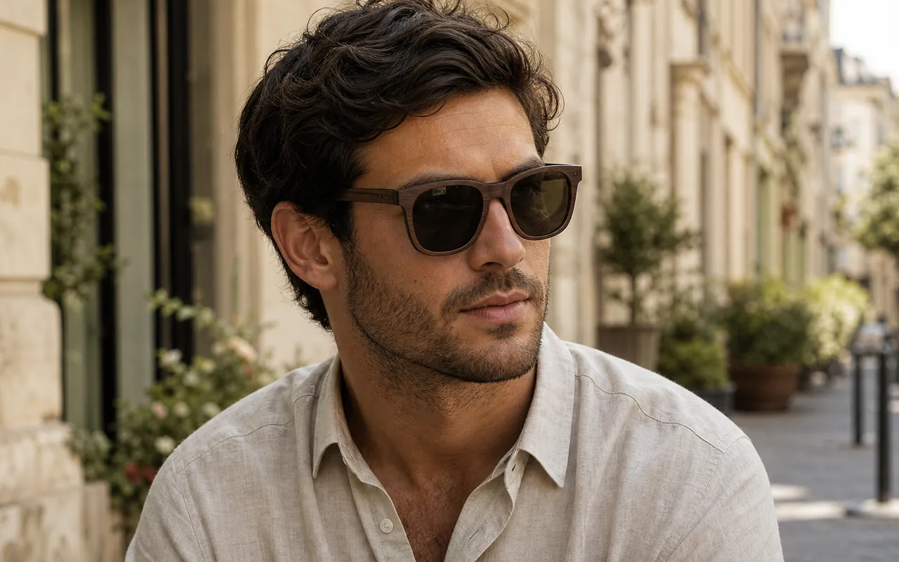 Lunette de soleil en bois look minimaliste : sobriété et raffinement pour un style épuré