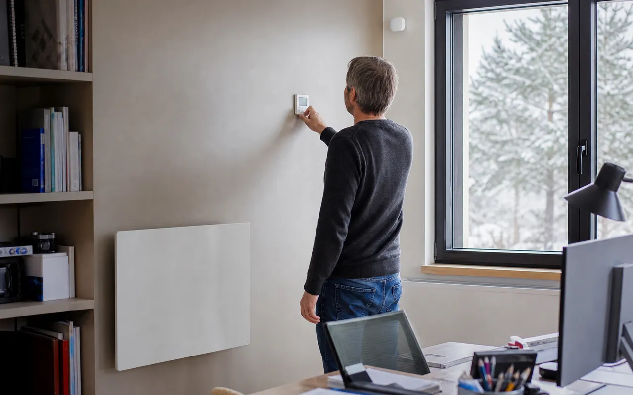 Panneau radiant lumineux avec capteur de luminosité : Panneau radiant lumineux ajustable avec capteur de lumière ambiante
