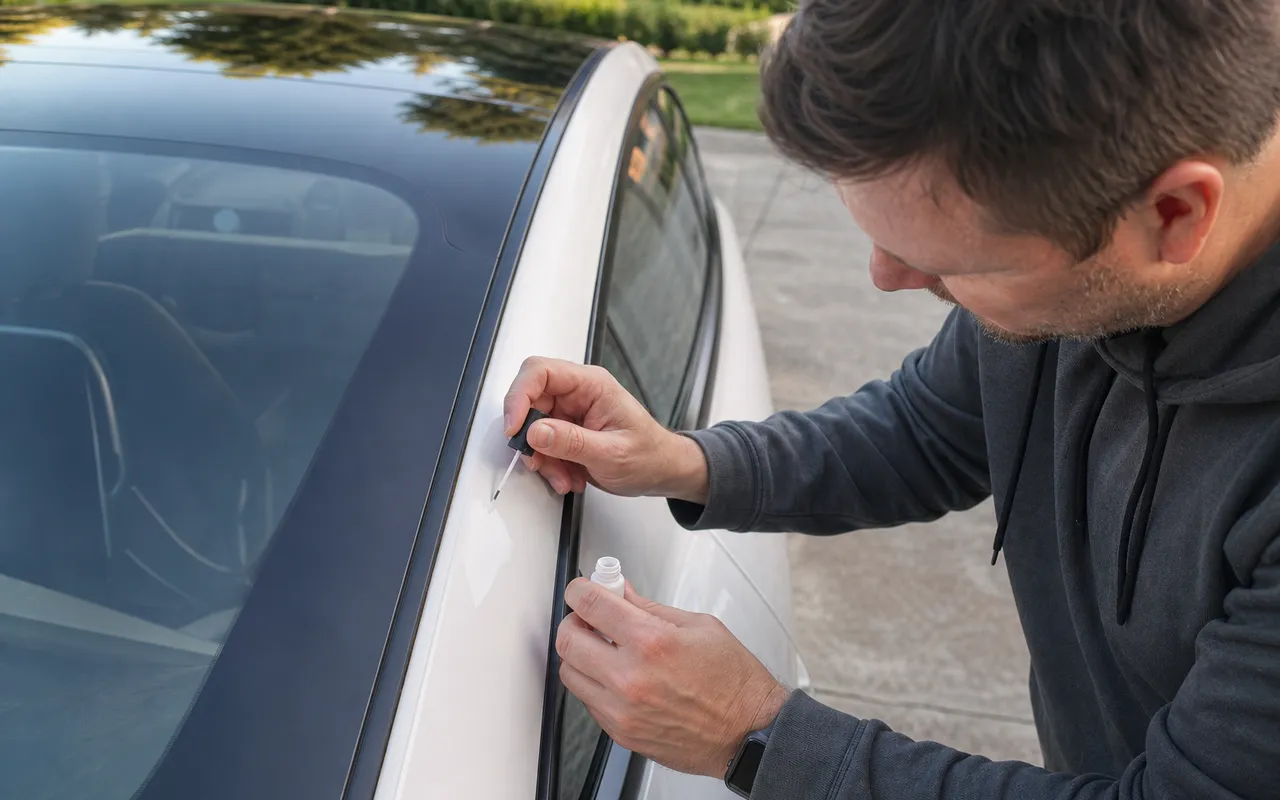 Stylo retouche Tesla pour éclats sur toit : éliminez les éclats sur le toit de votre Tesla